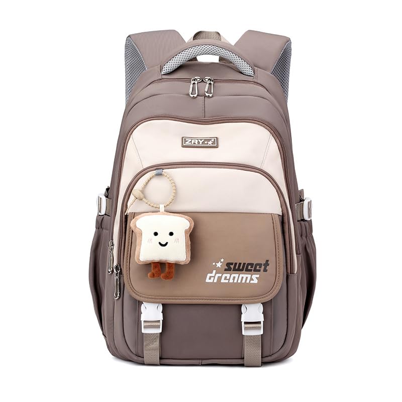 PALAY® School Backpack Multi Compartment Schoolgirls Backpack Khaki Cute Cartoon Backpack Casual Travel Backpack Padded Shoulder Strap Students Book Bag Carry-on Backpack Children's Day Gift PALAY® School Backpack Multi Compartment Schoolgirls Backpack Khaki Cute Cartoon Backpack Casual Travel Backpack Padded Shoulder Strap Students Book Bag Carry-on Backpack Children's Day Gift